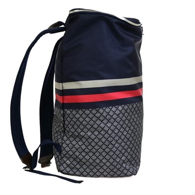 GUCCI Logo Diamante Backpack Bag Nylon Leather Navy Blue SHW  display picture 3