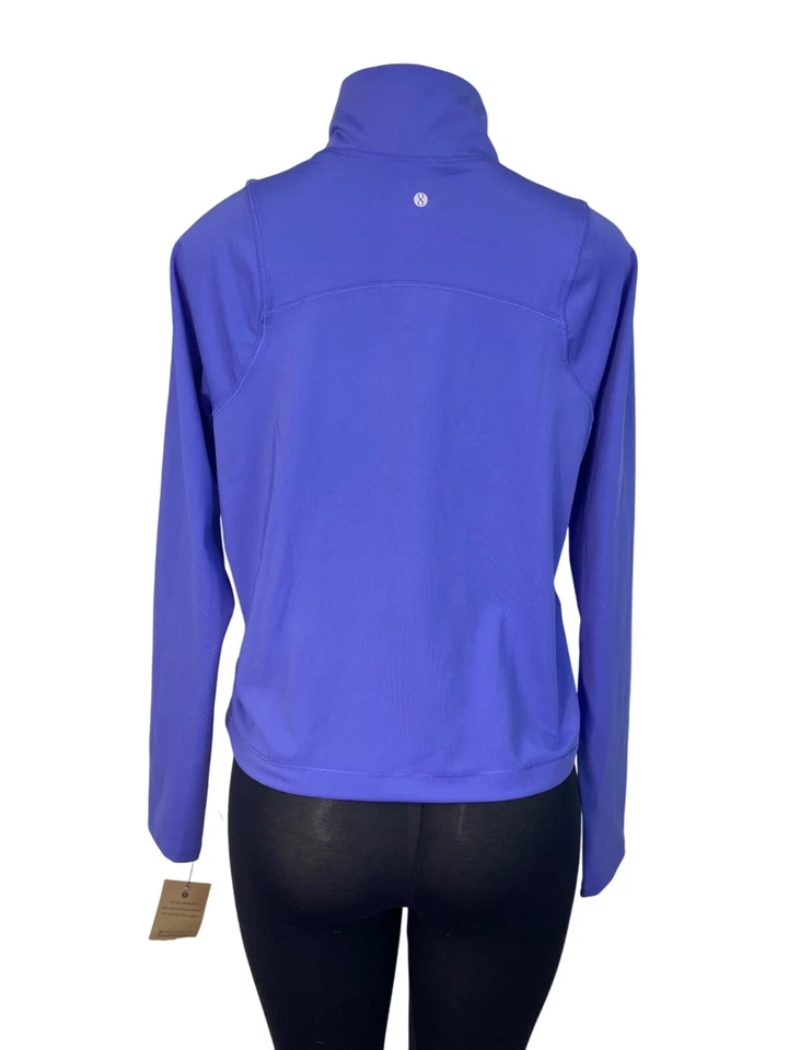 Chaqueta Pullover Capa 8 Mujer Media Cremallera Manga Larga Púrpura Talla M - Nueva Foto 3 de 4