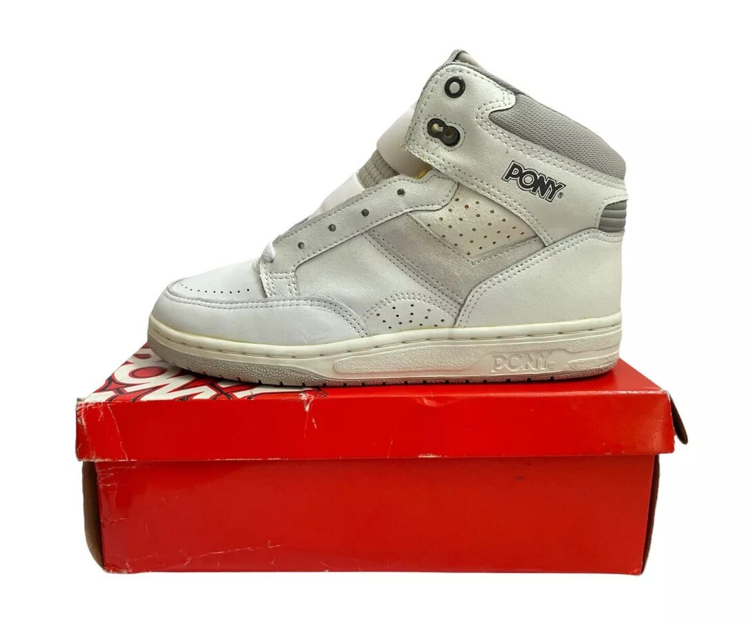 scarpe sneakers alte vintage giovani pony rimbo grandi bambini ragazzi taglia 6 fondo di magazzino