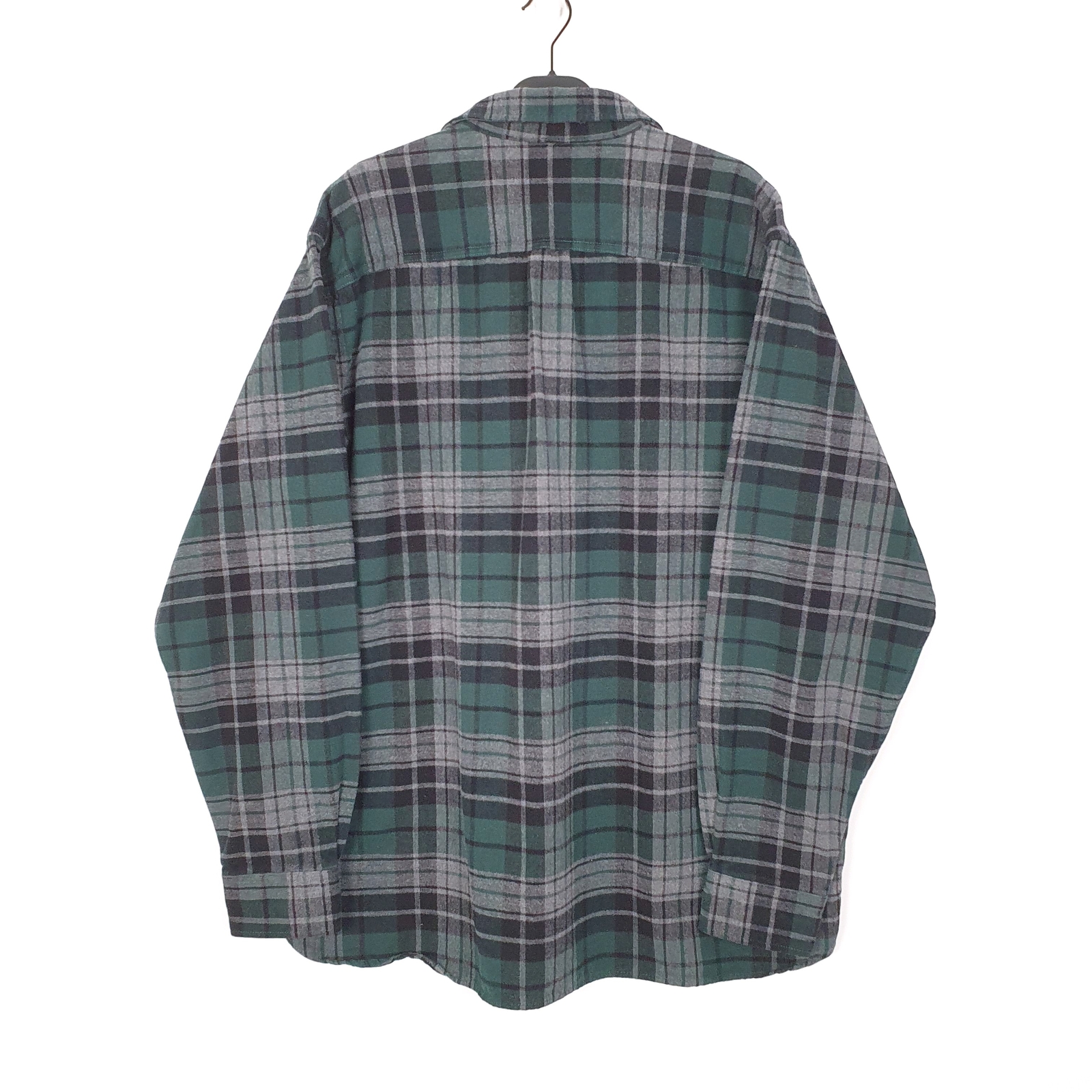 L.L.BEAN Navy Check Shirt Traditional Fit Chamois Overshirt Long Sleeve XL image 3