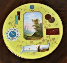 STUNNING ANTIQUE OLD PARIS HAND PAINTED PLATE CHARGER GILT EXCELLENT CONDITION