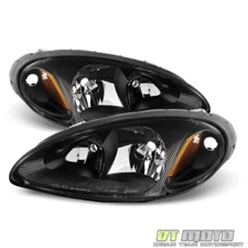 Black 2001-2005 Chrysler PT Cruiser Replacement Headlights Pair 2002 2003 2004