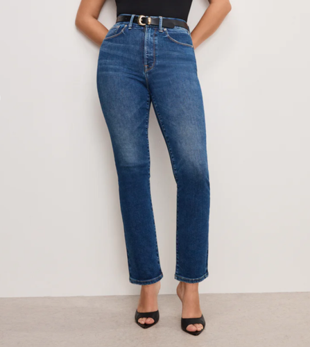 NWT Good American ALWAYS FITS GOOD LEGS STRAIGHT JEANS ONESIZE 14-18 Indigo571 - Picture 3 of 7