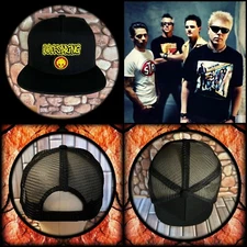 THE OFFSPRING FLAT BRIM TRUCKER HAT SNAPBACK BLACK