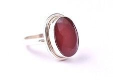 925 Sterling Silver Ruby Gemstone Rose Gold / Gold Plated Wedding Ring GRS-1150