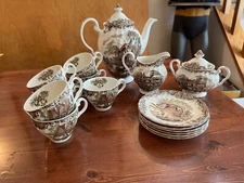 Heritage Hall brown French Provincial/Colonial Overhang tea/coffee set