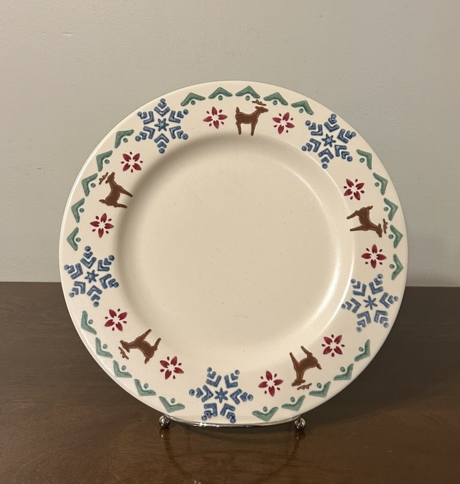 Pfaltzgraff Nordic Christmas Replacement 10 3/4” Dinner Plate Reindeer  Snowflake