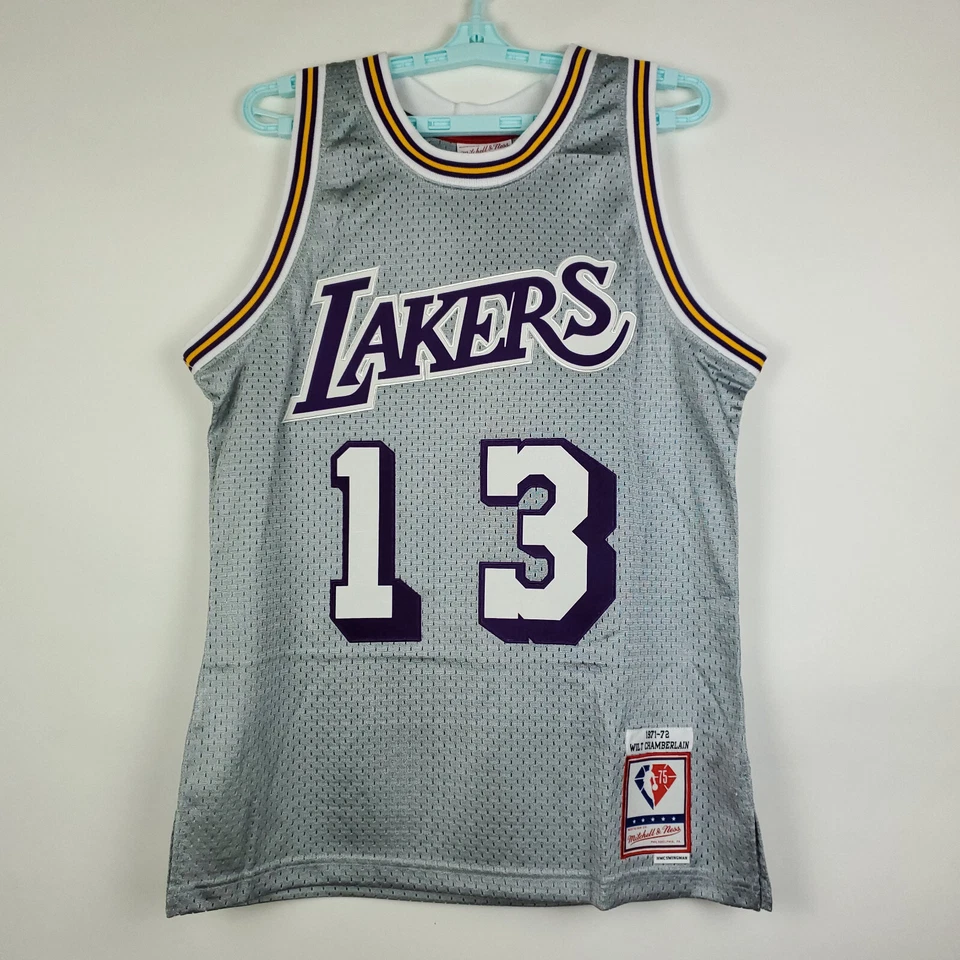 Wilt Chamberlain LA Lakers Mitchell & Ness NBA M Medium Jersey 75th Silver NWT - Image 2 of 4