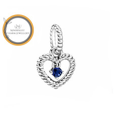 Heart September Birthstone Charm For Bracelet, Birthday Gift, September Charm