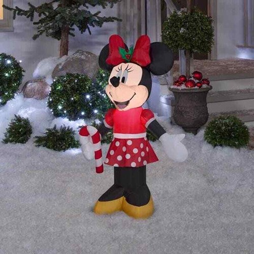 Disney Inflatable 3.5 ft. Minnie Mouse Holding Candy Cane