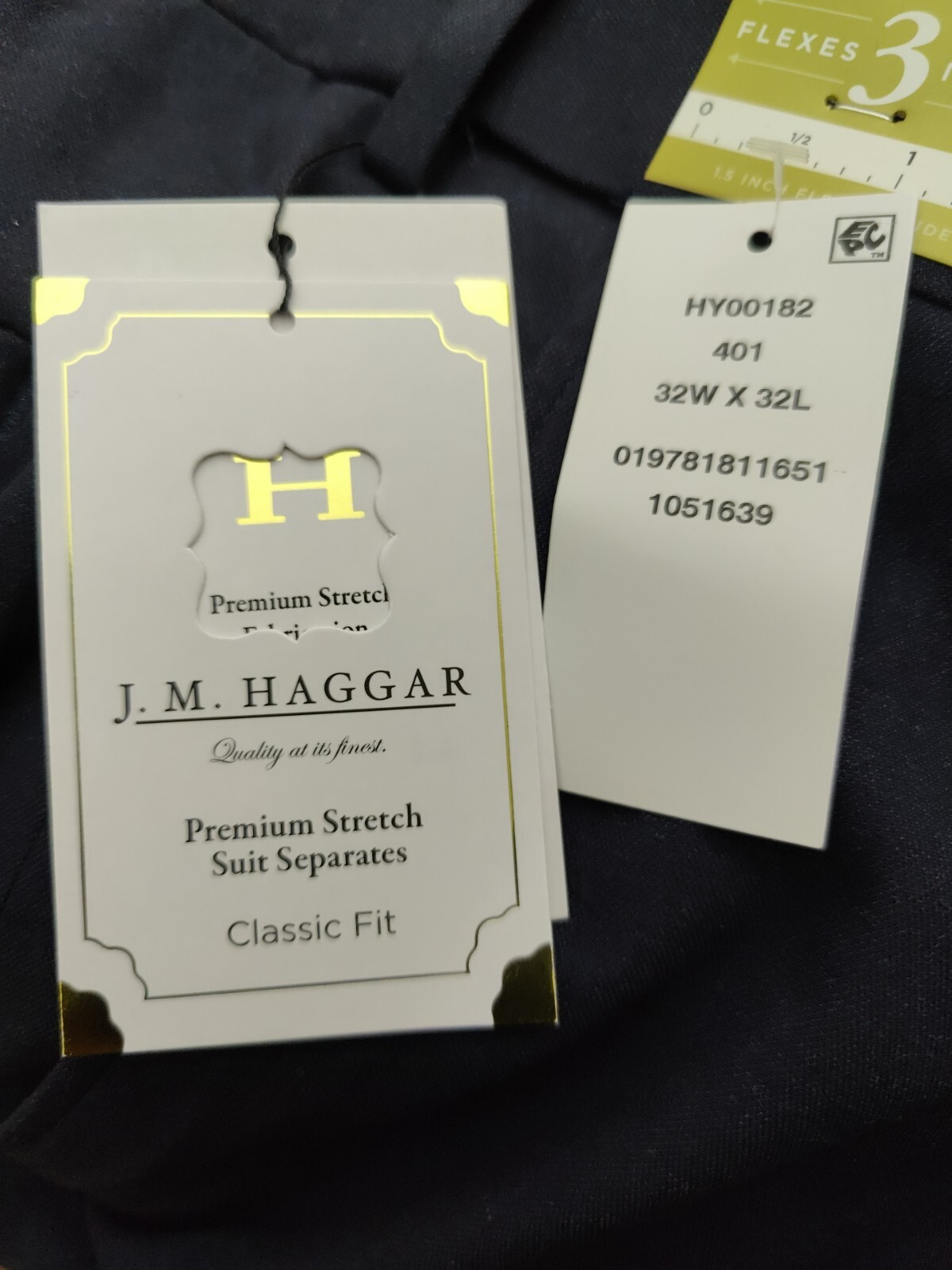 J.M. Haggar Premium Stretch Classic Fit Suit Separates -dark navy Pants 32w x32L
