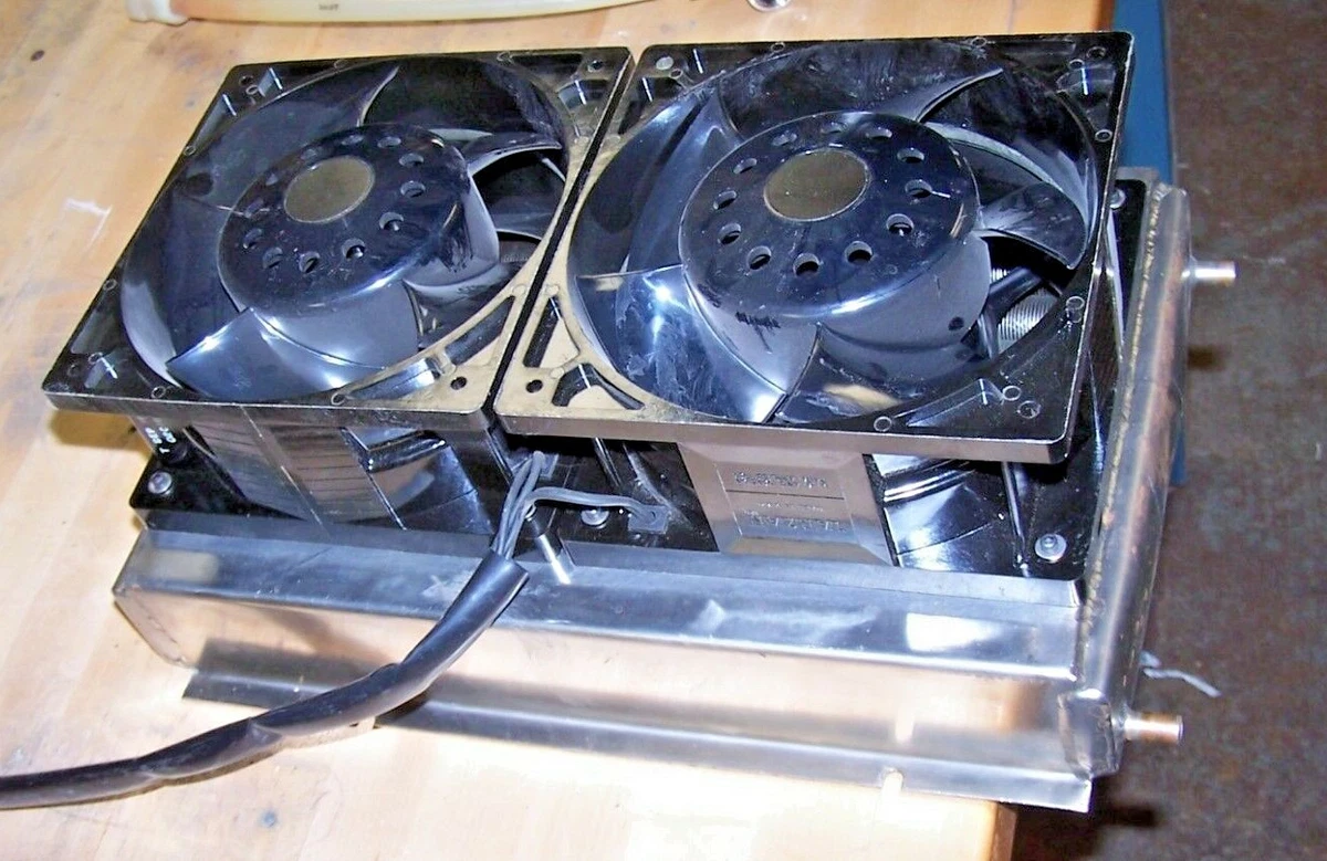 WATER TO AIR HEAT EXCHANGER 1/4u0026#034; OD STAINLESS 3u0026#034; X 9u0026#034; X  15u0026#034; W/FANS 120 VAC | eBay