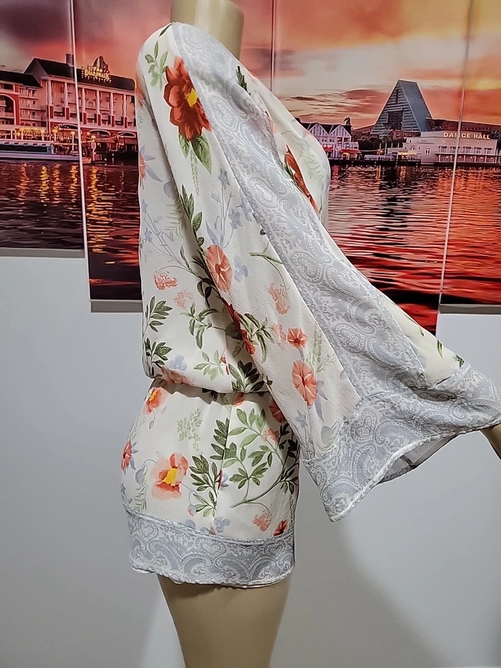 Mameluco para mujer Joie Kiora forrado de seda talla S color floral: porcelana #6 Foto 3 de 4