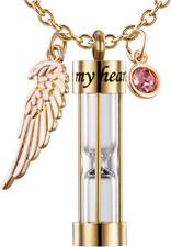 Cremation Urn Necklace for Ashes Timeless Hourglass Memorial Pendant Keepsake...