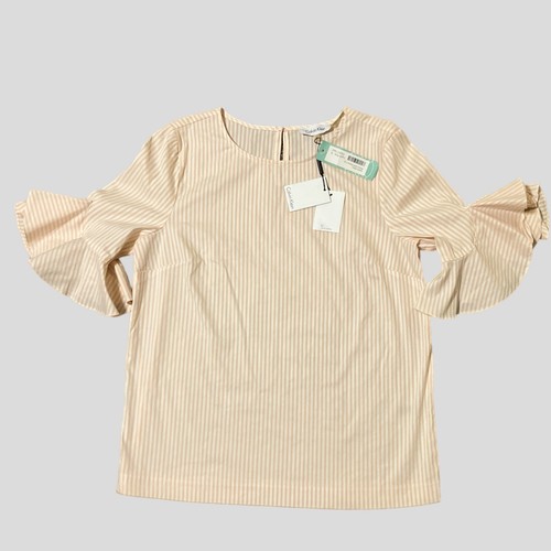 🌸Calvin Klein Damenbluse klein rosa Popeline vorne Flatterärmel neu mit Etikett