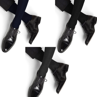 Lot De 12 Paires De Chaussettes Homme - Coton Fil D'Écosse - Noires - Mi-mollet