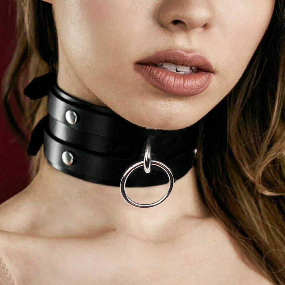 Leather choker collar for women's online