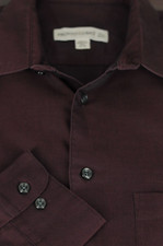 Pronto Uomo Men's Burgundy Twill Non Iron Cotton Dress Shirt 14.5 x 32/33