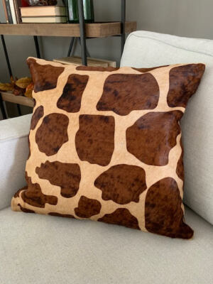 New Giraffe Printed Cowhide Pillow Case 19x19inches printed cowhide pillow