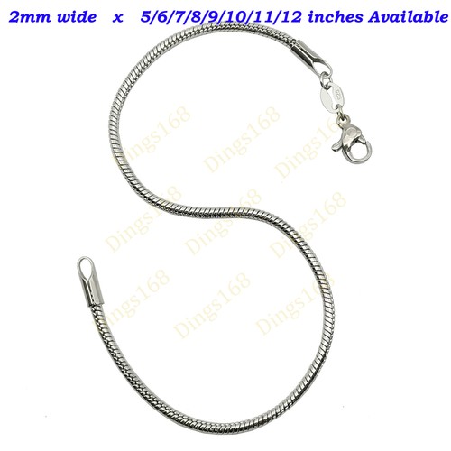 Designer Inspired Real 925 Sterling Silver Snake Chain Bracelet/Anklet 5-12 inch Designer Inspired Real 925 Sterling Silver Snake Chain Bracelet/Anklet 5-12 inch