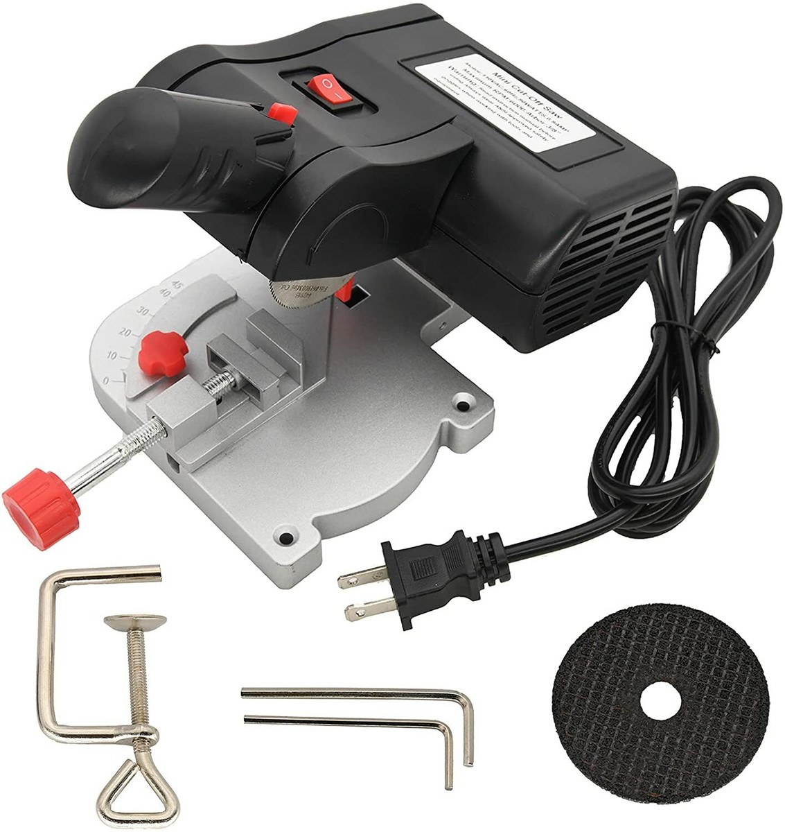 AMY）WTP57615WKP Mini Chop Saw, 110V Micro Cutting Machine 0-45° Adjustable