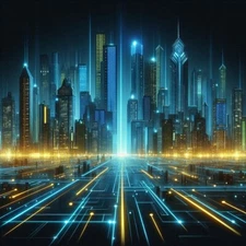 Digital Image Picture Photo Wallpaper Background AI Art Future Cityscape Neon 1