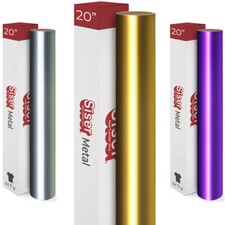 20" Siser EasyWeed Metal Heat Transfer Vinyl HTV - Tshirt Printing, 5yd  10yd