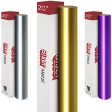 20" Siser EasyWeed Metal Heat Transfer Vinyl HTV - Tshirt Printing, 5yd | 10yd