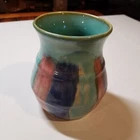 Vtg HULL Pottery Geometric Ribbed Vase Striped Brush Stroke Spring Easter PSY