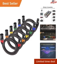 True Lo-Z 25ft Braided XLR Microphone Cables - 6 Packs for Crystal Clear Sound