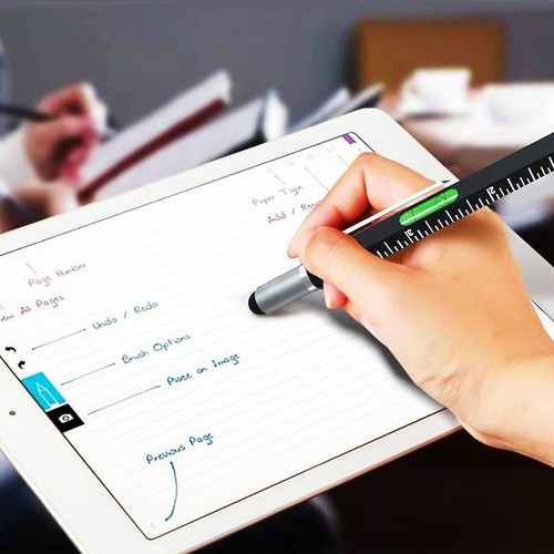24 Pcs Gift Pen for Men 6 in 1 Multitool Tech Tool Pen and 24 Blue Ink Multi ... - Picture 5 of 6