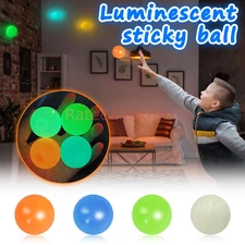 8PCS Glowing Sticky Ceiling Balls Stress Anxiety Relief Fidget Kid Squeeze Balls