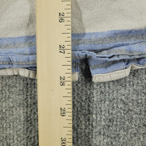 Volcom Button Shirt Men XL Blue Striped Slim Fit Short Sleeve Pocket Patch Adult - Picture 14 of 17