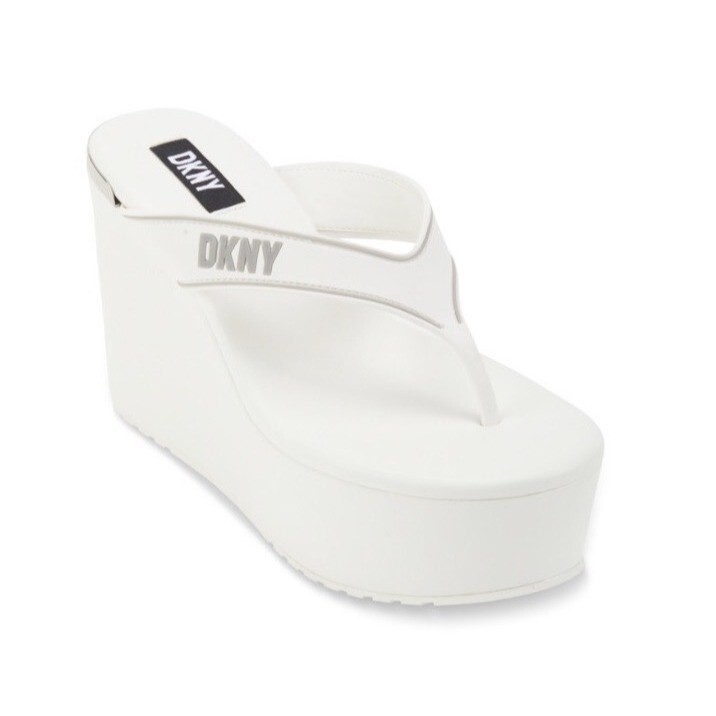 Dkny Women's Trina Platform Wedge Thong Sandals Size … Gem