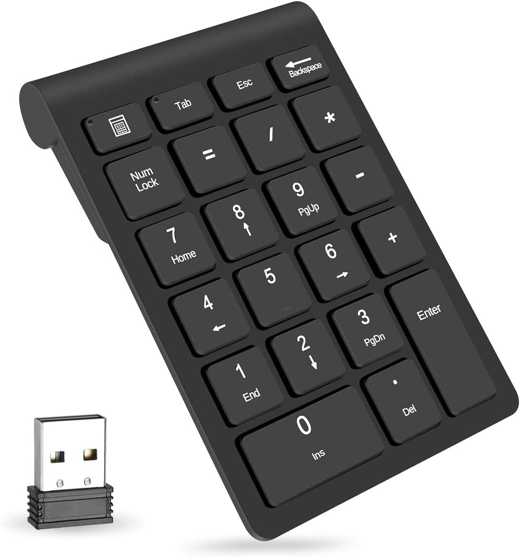 Wireless Numeric Keypad 22 Keys Portable 2.4GHz for Financial Calculations