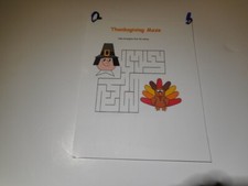 Thanksgiving Maze Flip Book W/ Varying Degrees Of Difficulty Set 1 Laminated New