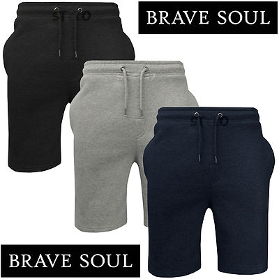 BRAVE SOUL MENS JOGGERS SHORTS FLEECE JERSEY