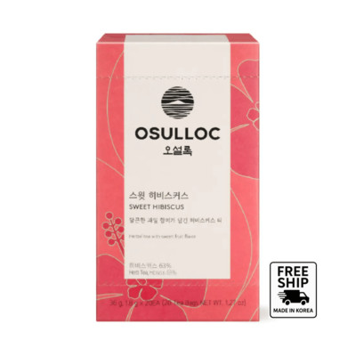 OSULLOC Sweet Hibiscus Herbal Tea 20 Bags   Fruity Citrus Blend with Cinnamon