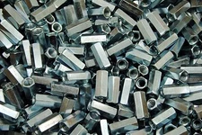 (125) Hex Coupling Nuts 5/16-18 x 1/2 x 1-1/8 Threaded Rod Connector Zinc