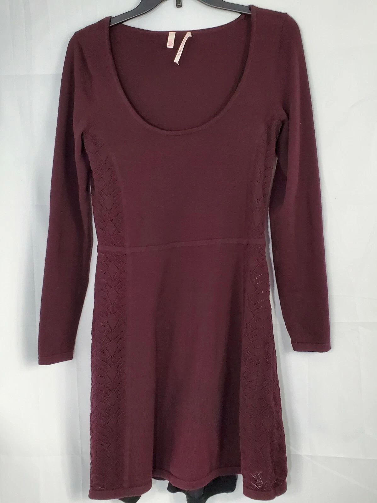 UNDERCOVER Abito donna Victoria's Secret bordeaux manica lunga scollo a scoop maglia taglia media