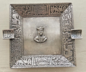 A lot of two South American hand wrought silver ashtrays