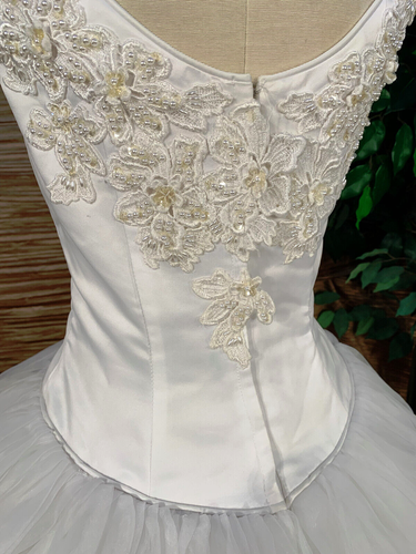 Jasmine White Tulle Satin Sleeveless Wedding Dress Ballgown Sequins Pearls Large - Picture 6 of 10