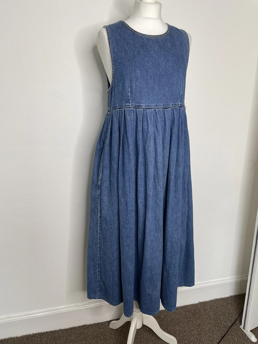 Laura ashley denim pinafore clearance dress