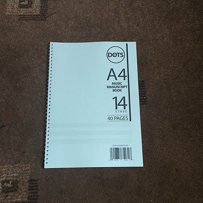 A4 drahtgebunden Musik Komposition Manuskript Buch 14 Notenblätter pro Seite 40 Seiten