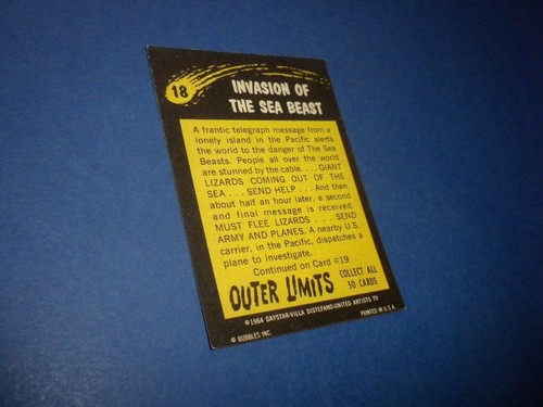 OUTER LIMITS trading card #18 Bubbles Inc. 1964 tv horror sci-fi PRINTED IN USA - Picture 6 of 6