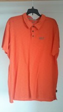 Jack Wolfskin Mens XL QMC Short Sleeve Activewear Hiking Polo Shirt Orange
