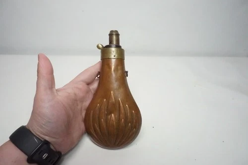 Antique British Brass Powder Flask