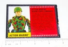 GI JOE File ID Card Filecard     1994 Original Team Set     Action Marine