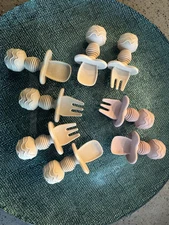 8 Pack Silicone Baby Spoons and Fork Feeding Set Anti-Choke First Self Feeding