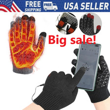 Heated Gloves Electric Rechargeable Battery Hand Warm Windproof Thermal Winter